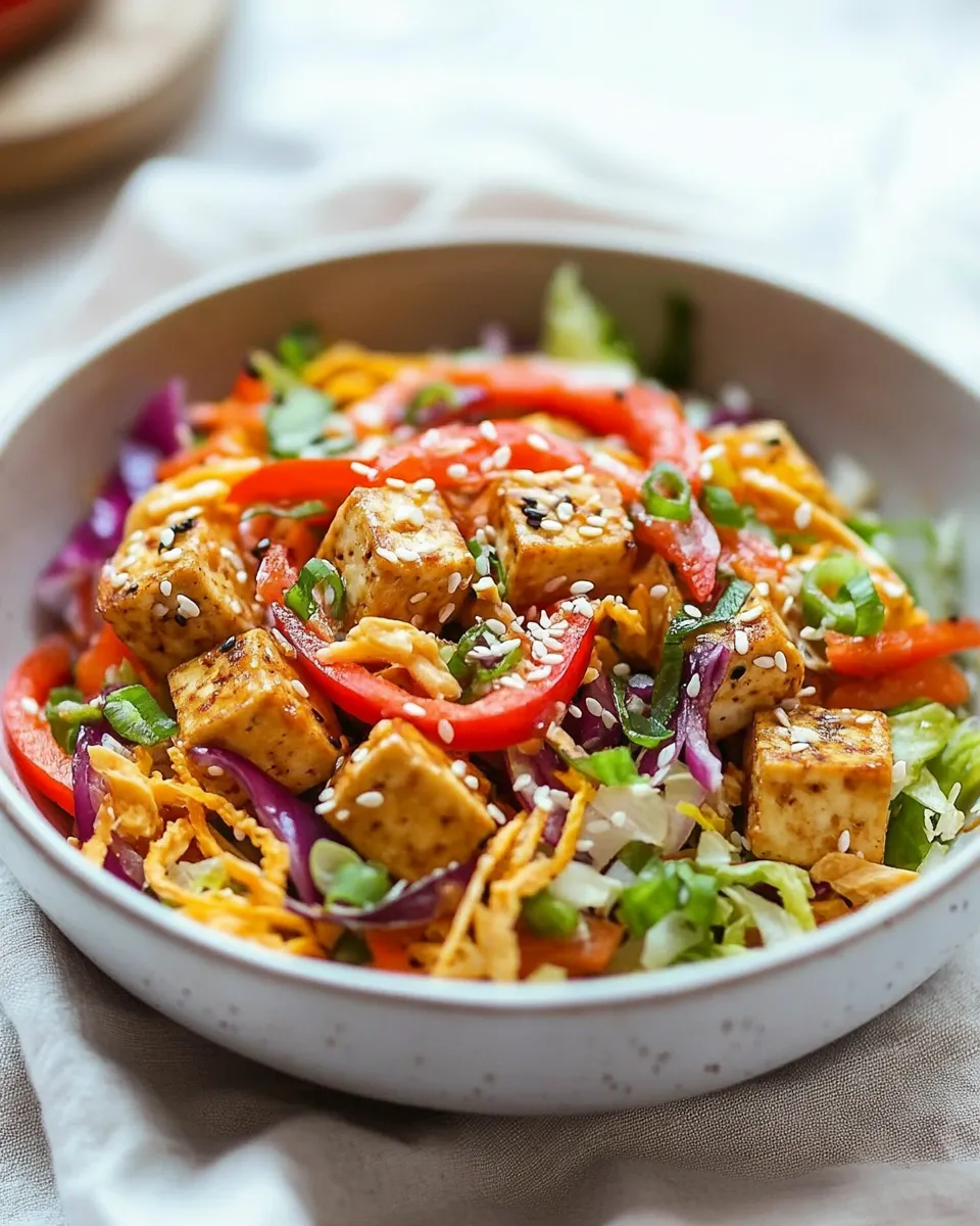 Homemade Crunchy Sesame Tofu Salad photo