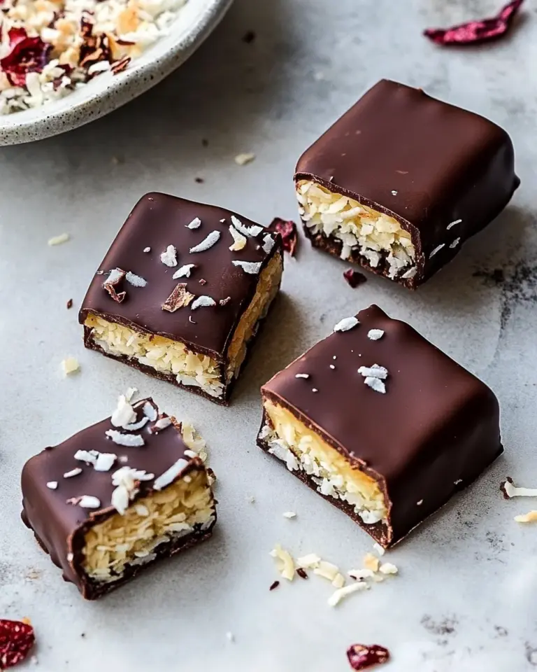 Perfect Dark Chocolate Covered Coconut Bars. dish image