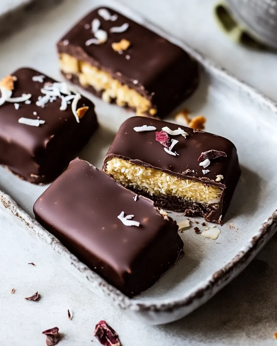 Best Dark Chocolate Covered Coconut Bars. photo