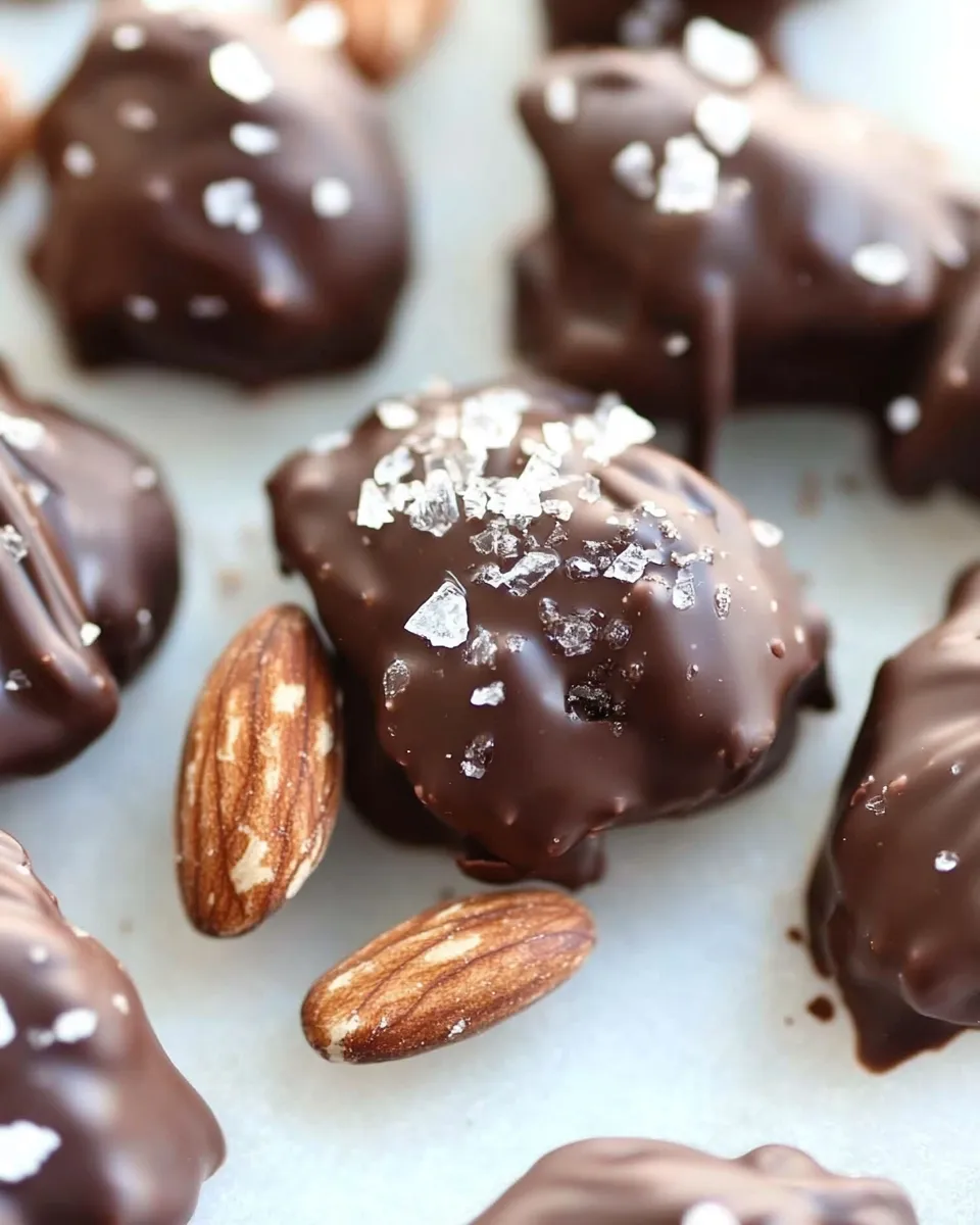 Classic Dark Chocolate Nut Clusters with Sea Salt image
