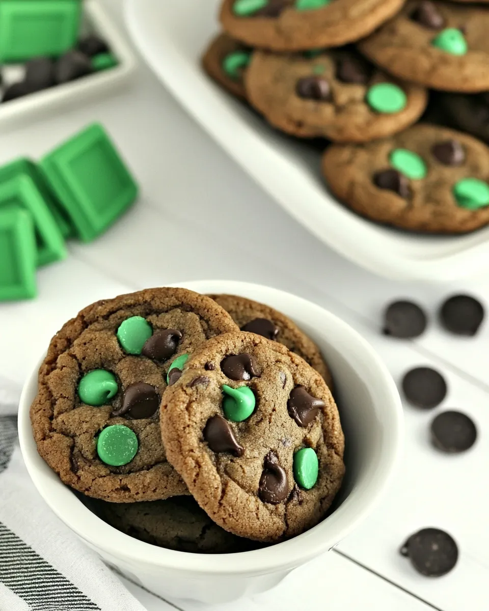 Homemade Deep Dish Thin Mint Chocolate Chip Cookies photo