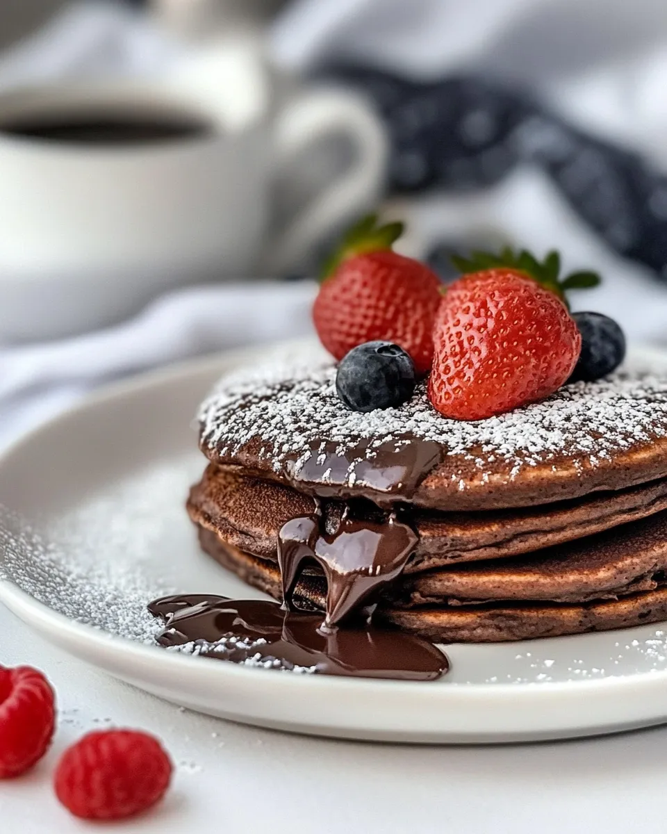Easy Double Chocolate Brownie Pancakes recipe photo