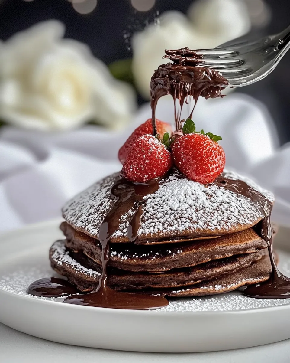 Best Double Chocolate Brownie Pancakes shot
