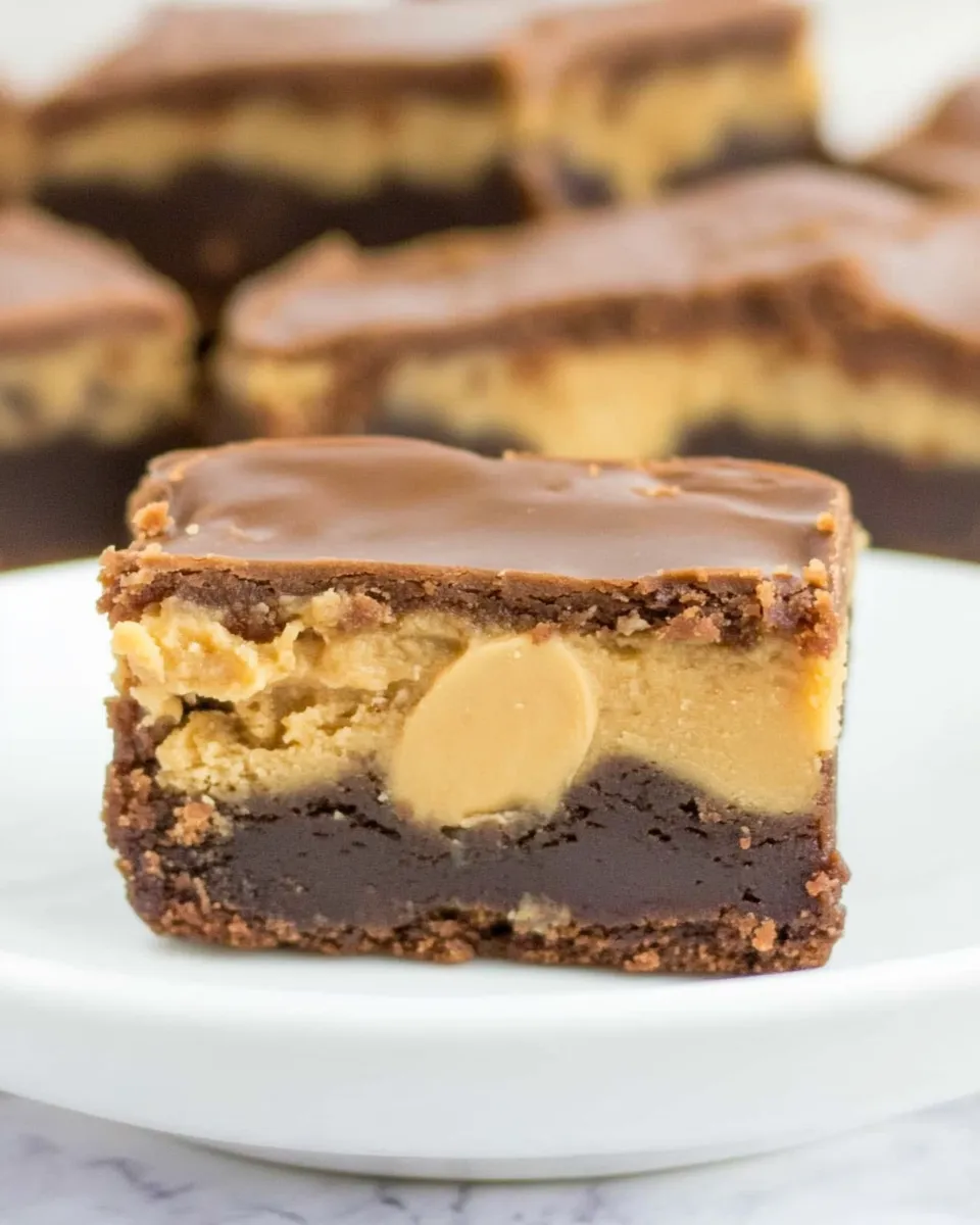 Homemade Double Frosted Peanut Butter Brownies photo