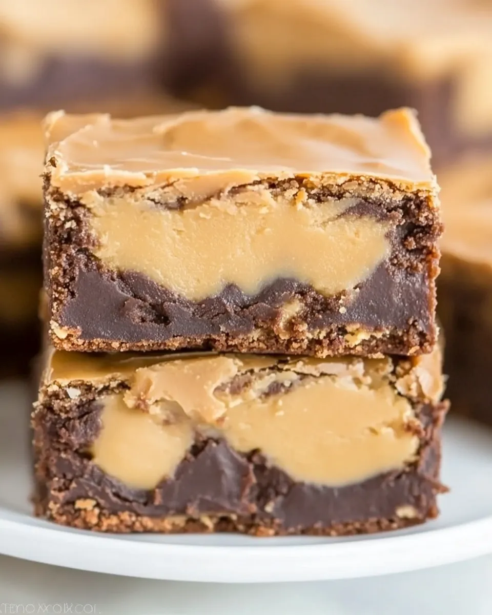 Easy Double Frosted Peanut Butter Brownies recipe photo