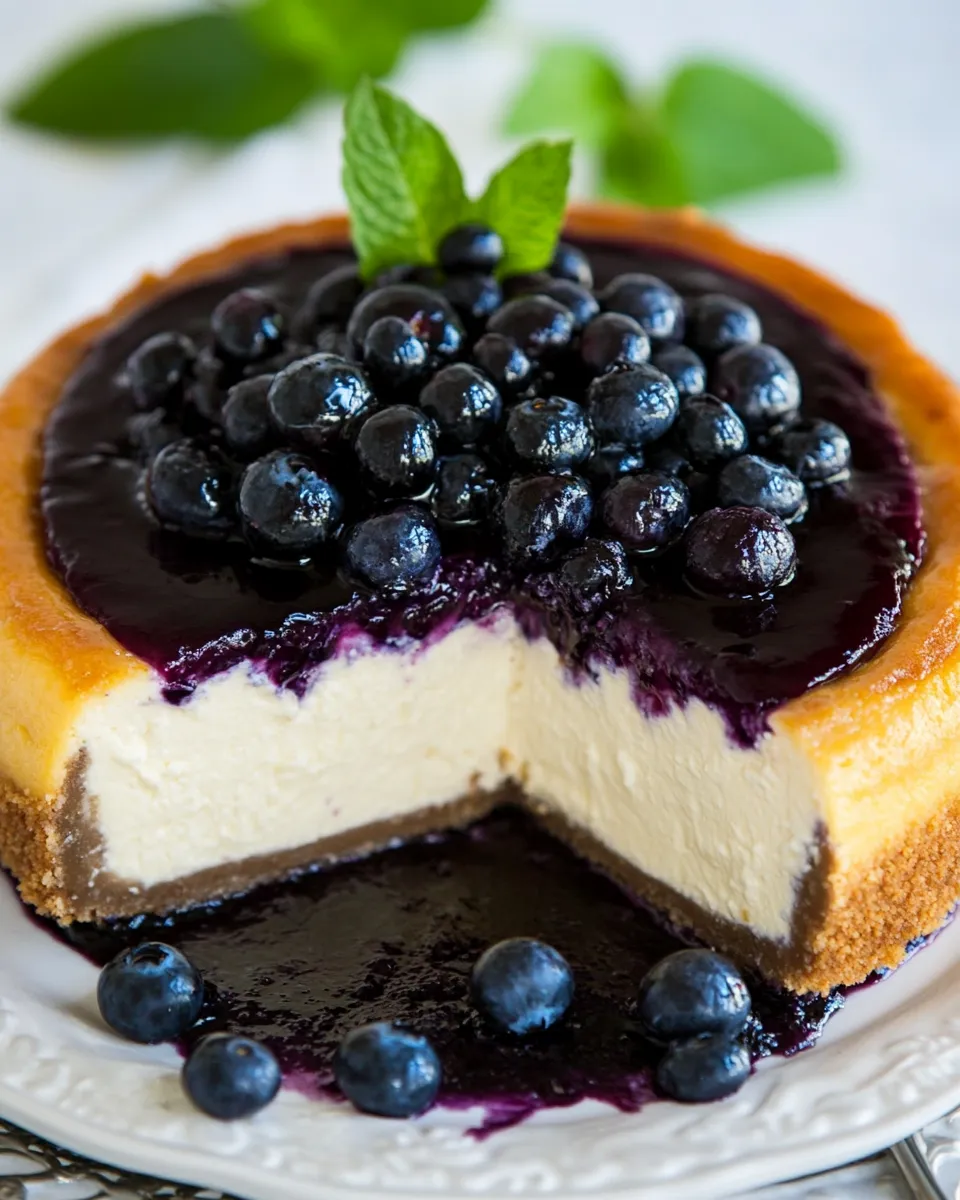 Homemade Easy Cheesecake with Blueberry Topping (No Water Bath) photo