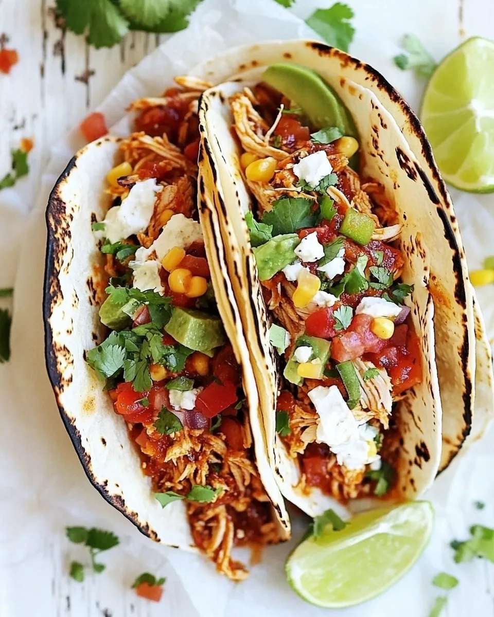 Quick Easy Chicken Tacos Instant Pot shot