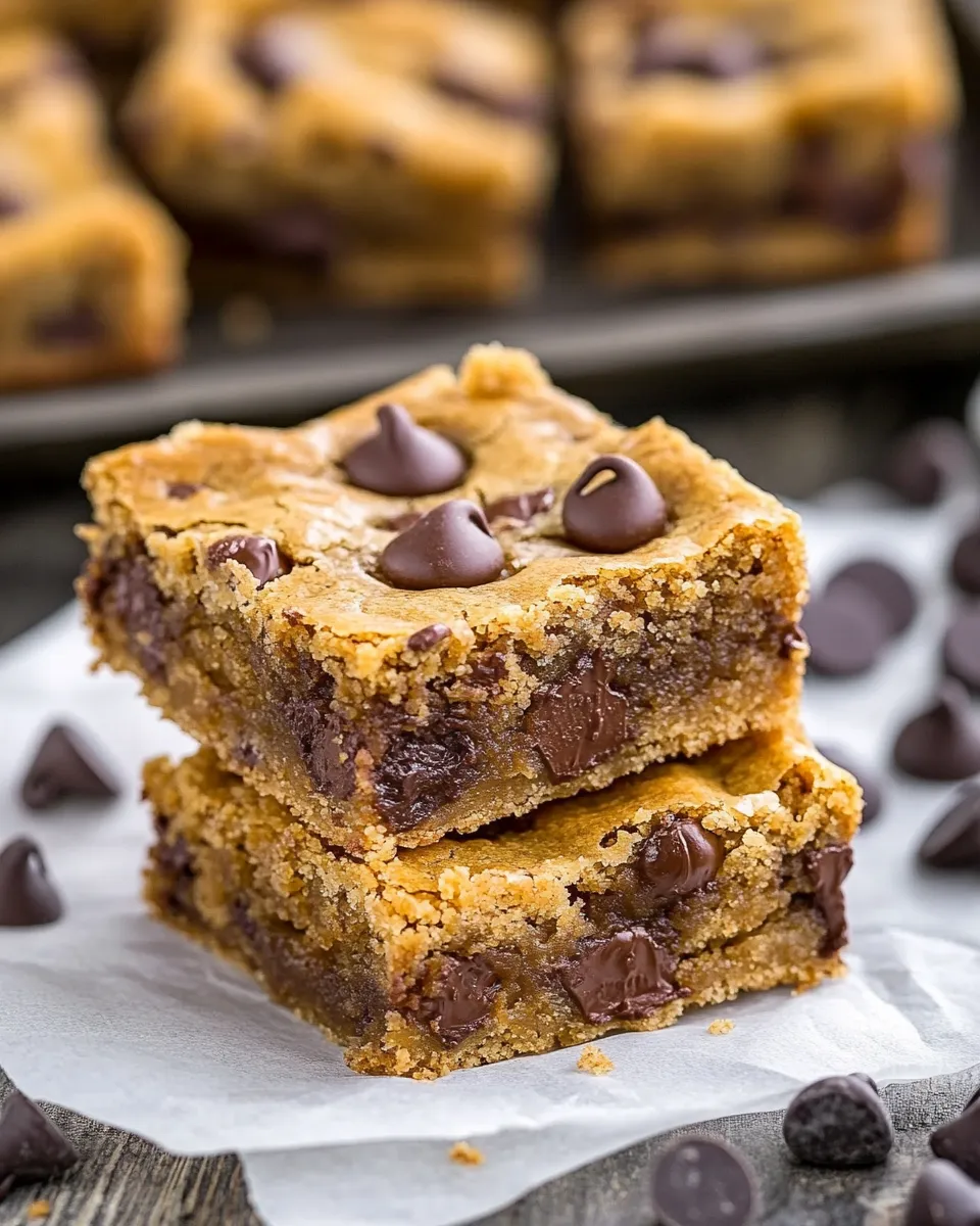 Quick Easy Chocolate Chip Cookie Bars shot