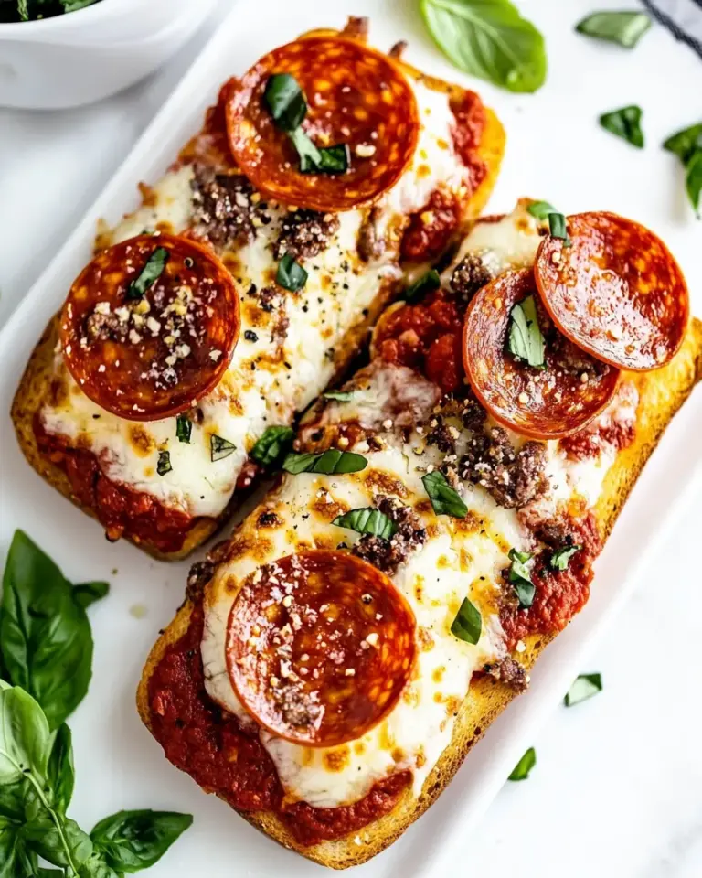 Homemade Easy French Bread Pizza Recipe With Pepperoni photo