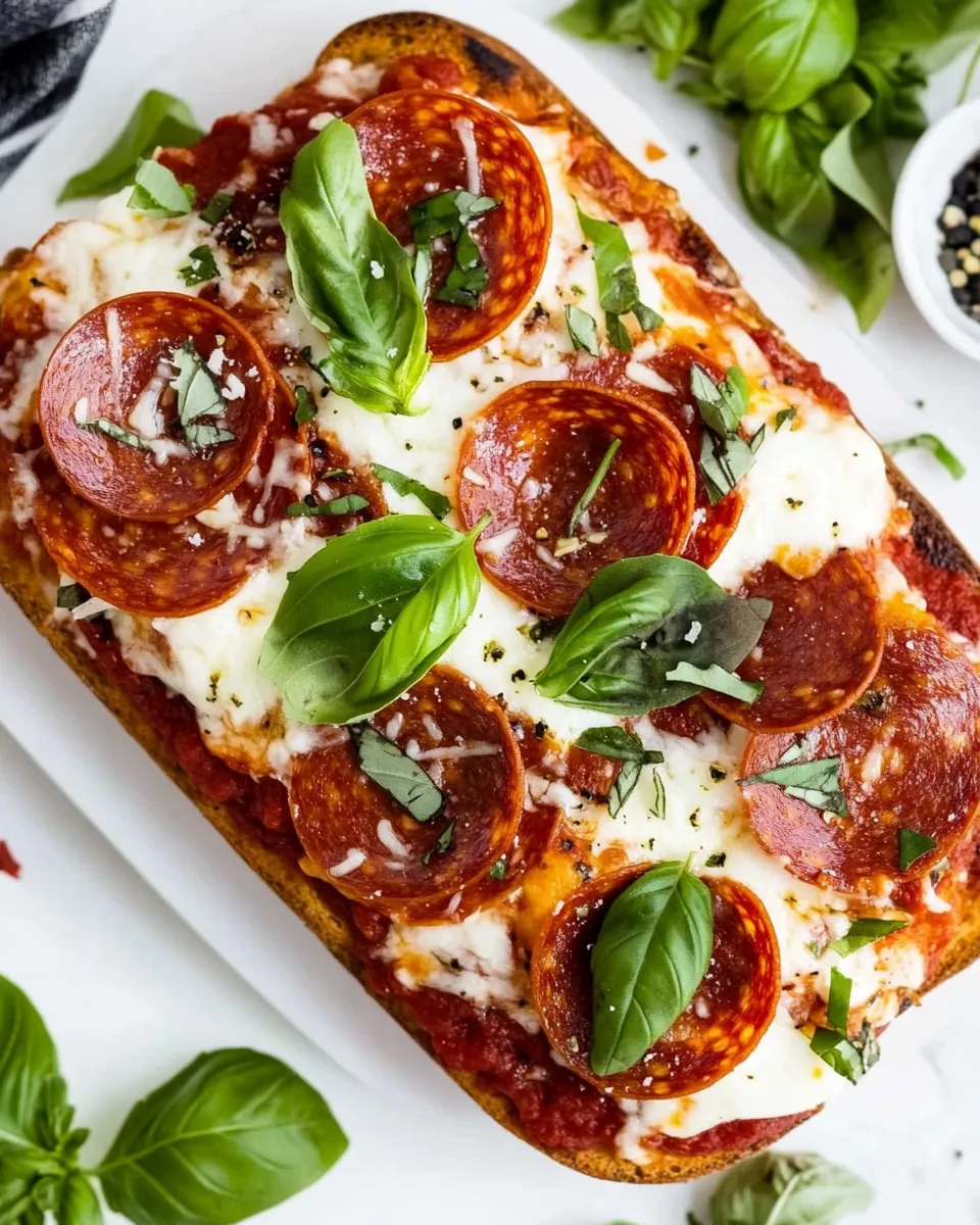 Quick Easy French Bread Pizza Recipe With Pepperoni recipe photo