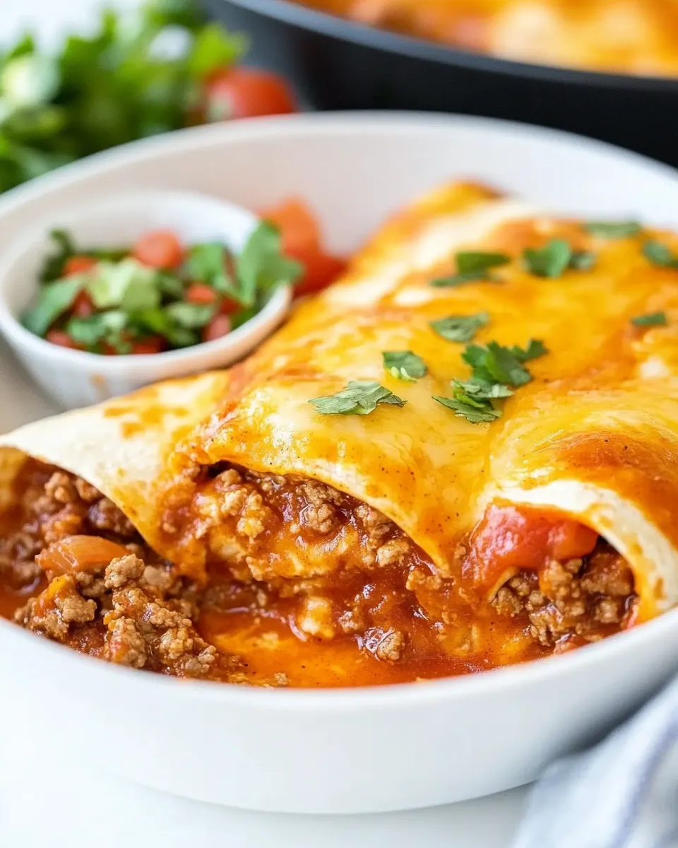 Delicious Easy Ground Beef Enchiladas recipe photo