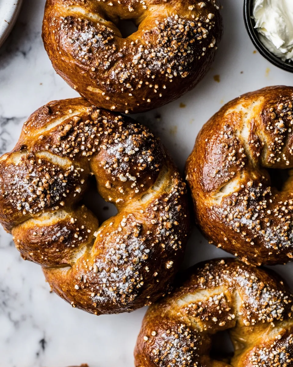 Healthy Easy Homemade Pretzel Bagels. shot