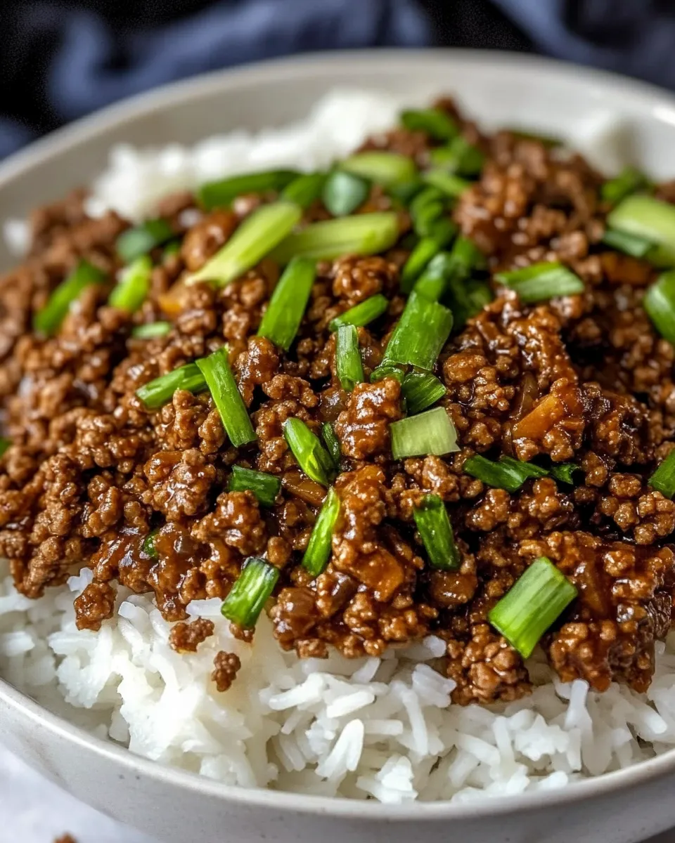 Quick Easy Mongolian Ground Beef Recipe dish photo