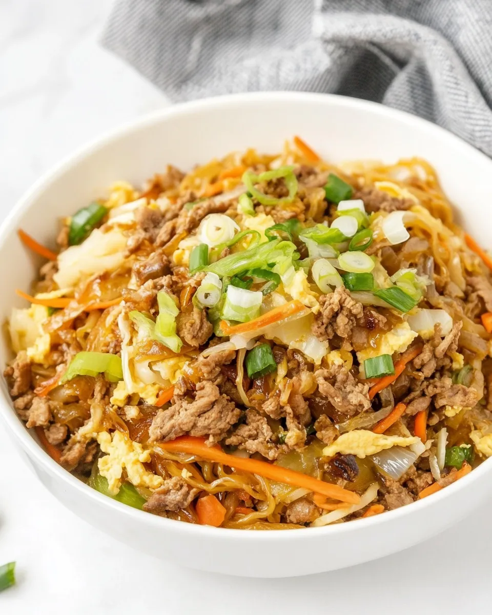 Delicious Egg Roll in a Bowl shot