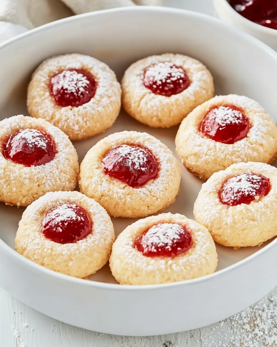 Easy Engelsaugen (German Thumbprint Cookies) recipe photo