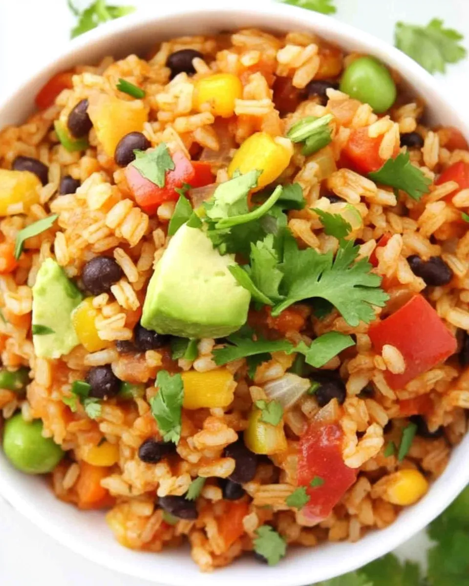 Delicious Fiesta Rice and Black Beans shot