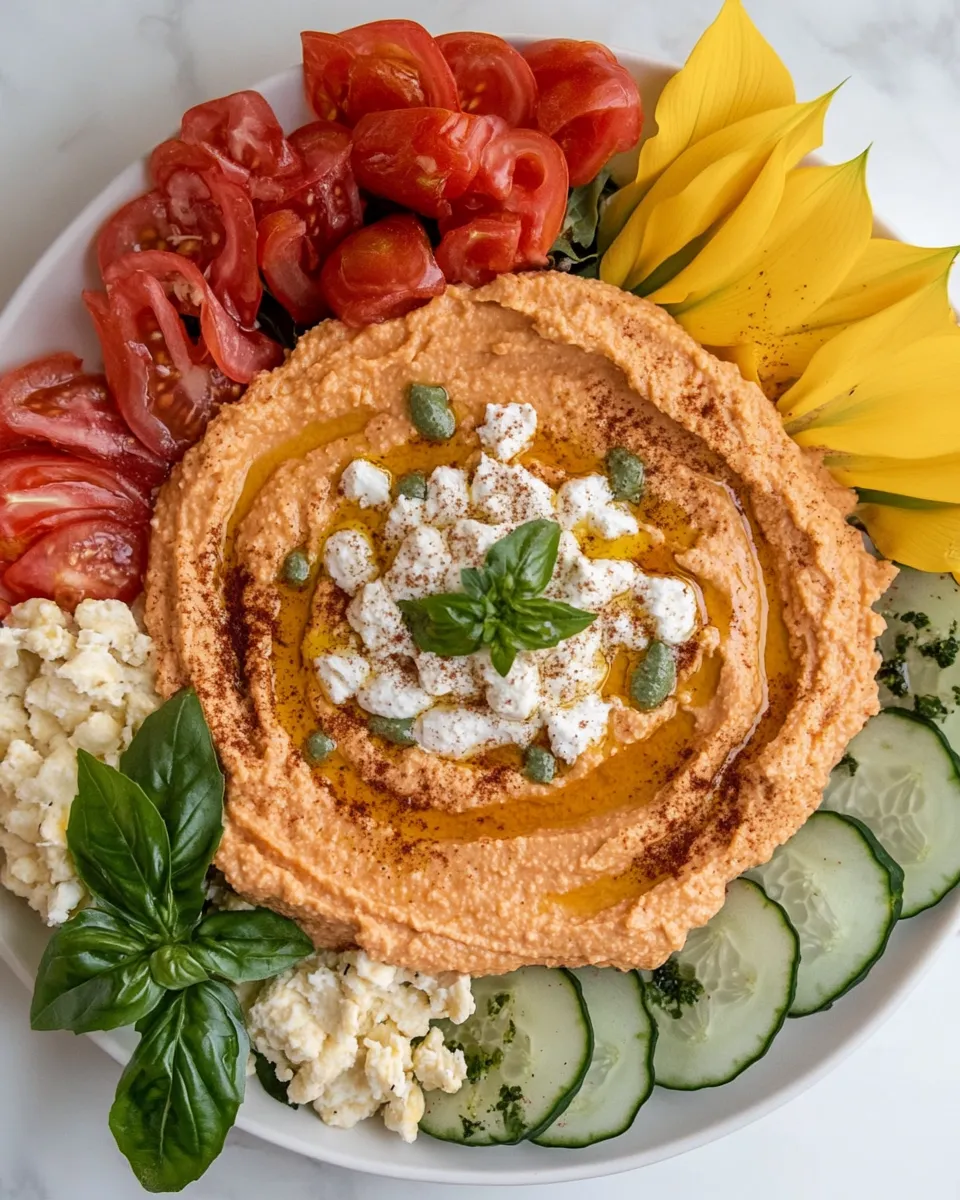 Easy Flower Hummus Platter recipe photo
