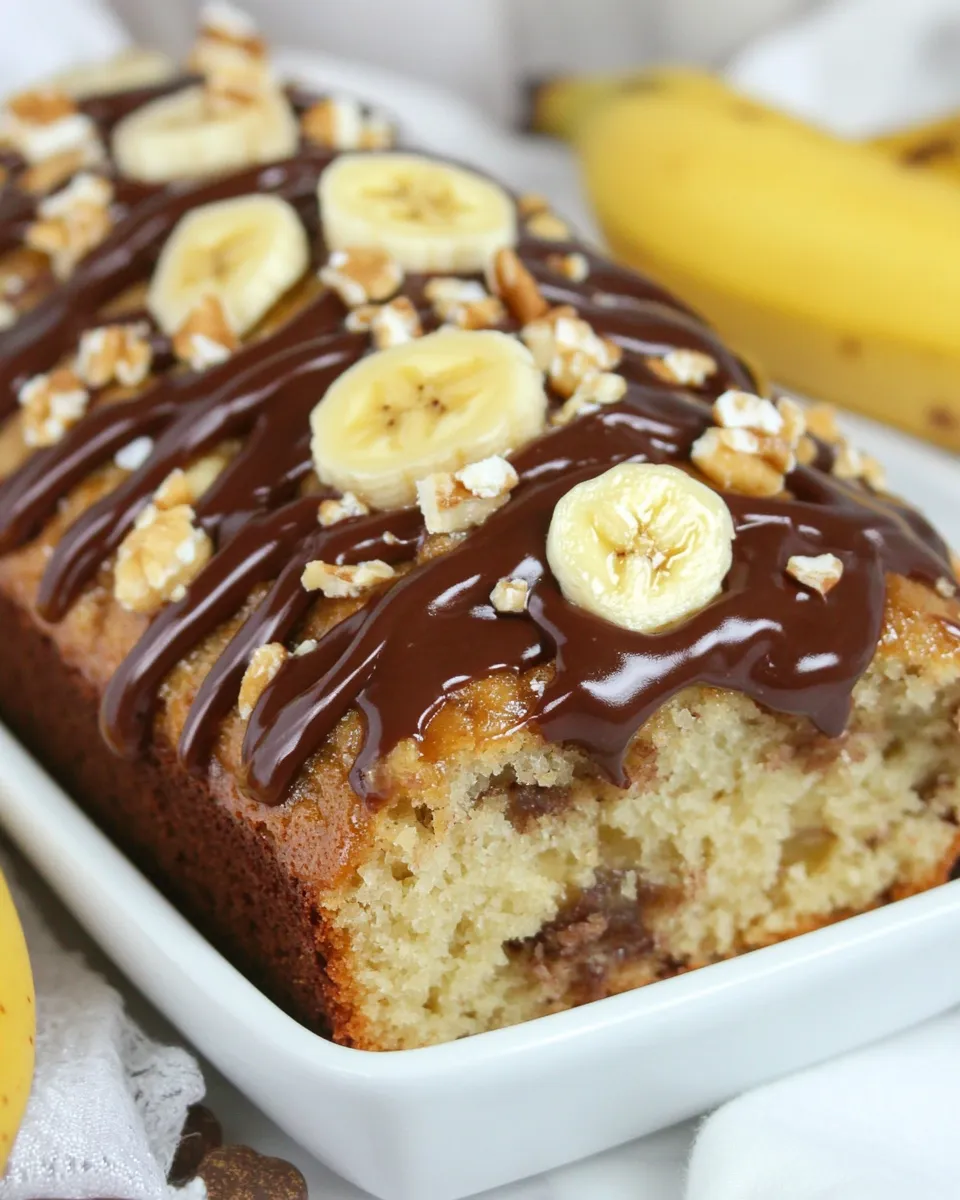 Delicious Fluffernutter Nutella Banana Bread image