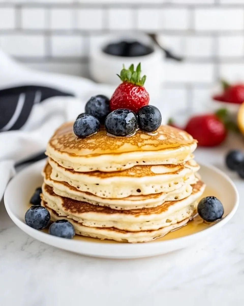 Delicious Fluffy Buttermilk Pancakes shot