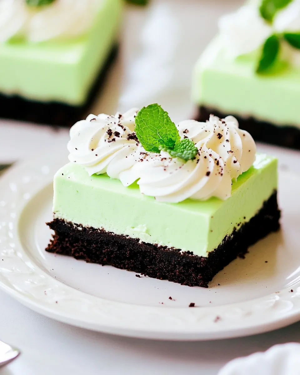 Easy Foolproof Oreo Mint Cheesecake Bars Recipe photo