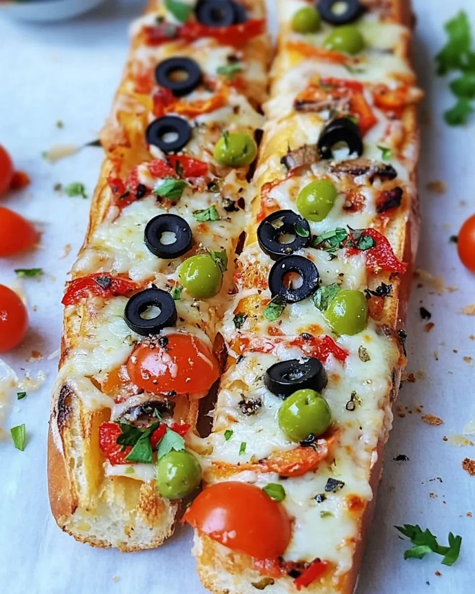 Easy French Bread Pizza (Baguette Pizza) food shot