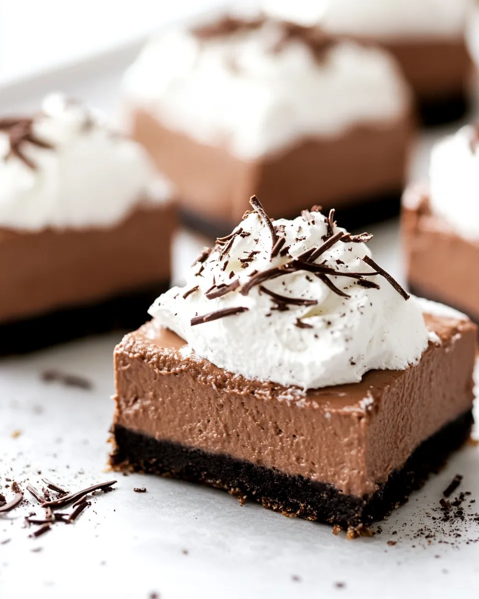 Easy French Silk Pie Bars recipe photo