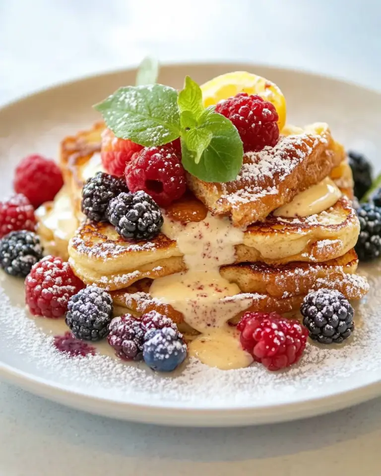 Easy French Toast with Cream Sauce & Berries photo