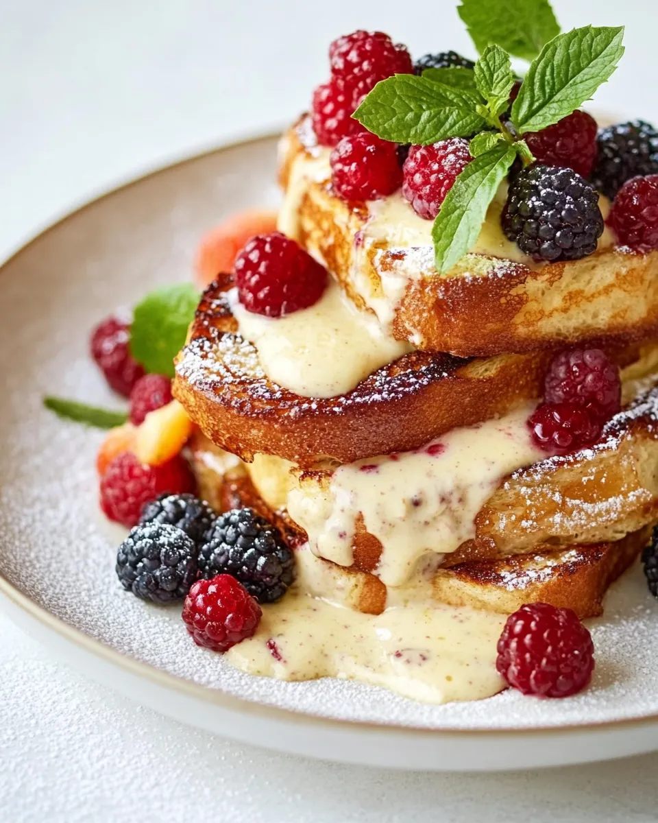 Delicious French Toast with Cream Sauce & Berries image