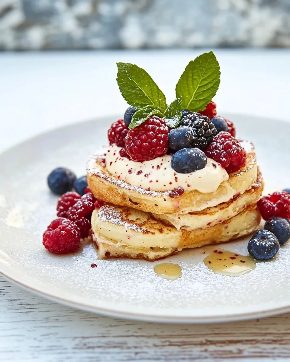 Homemade French Toast with Cream Sauce & Berries recipe photo