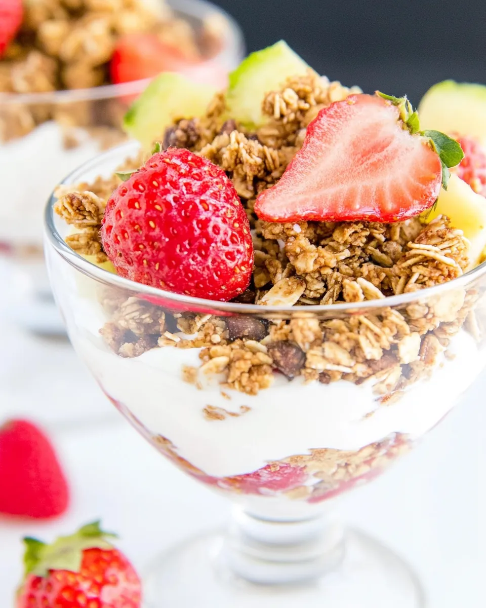 Easy Fruit and Yogurt Parfaits with Easy Granola recipe photo