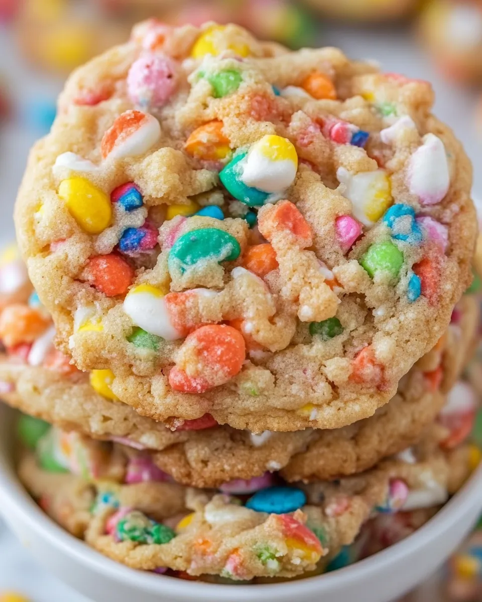 Tasty Fruity Pebble Pudding Cookies shot