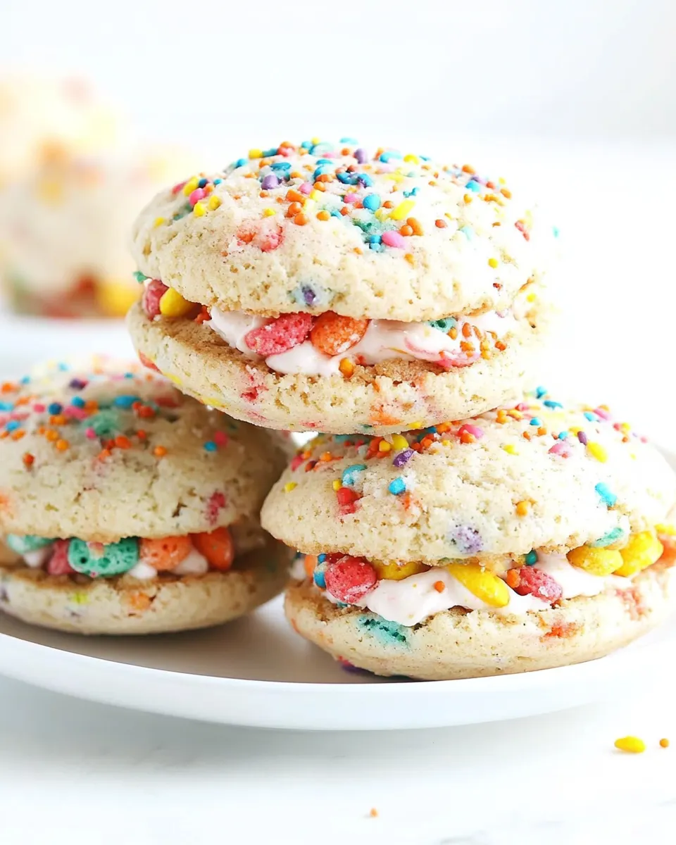 Homemade Fruity Pebbles Whoopie Pies recipe photo