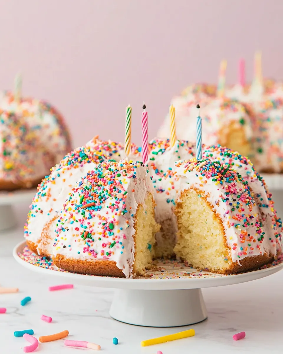 Classic Funfetti Bundt Cake Birthday Cake image
