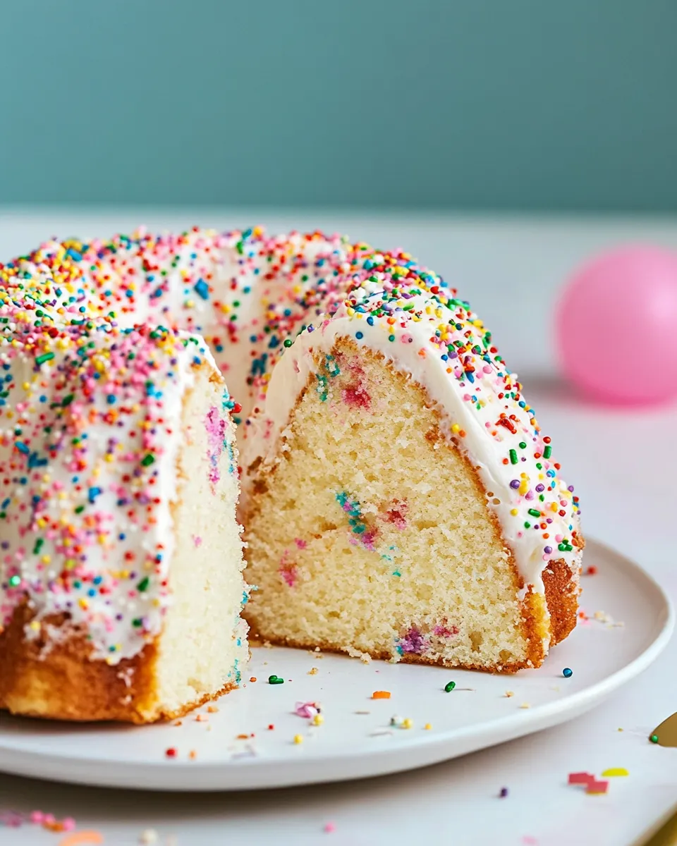 Easy Funfetti Bundt Cake Birthday Cake recipe photo