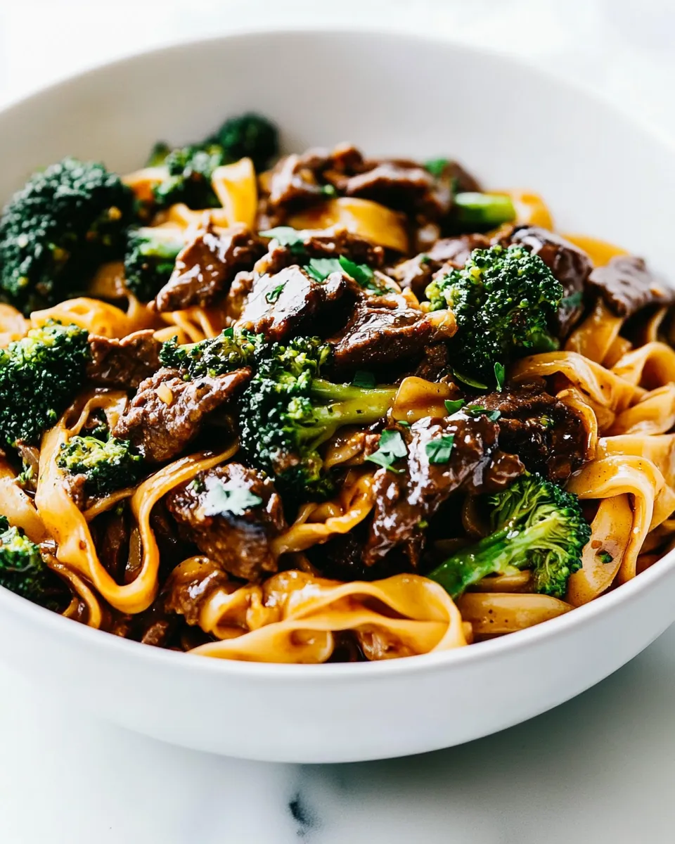 Delicious Garlic Beef and Broccoli Noodles image