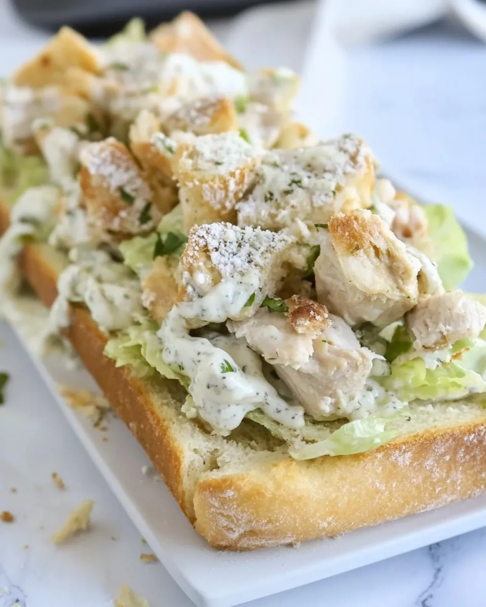 Classic Garlic Bread Chicken Caesar Sandwich image