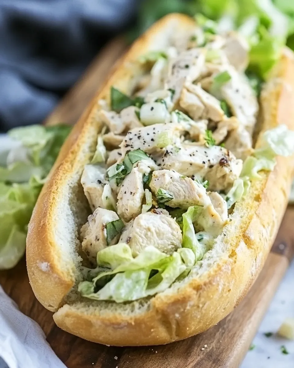 Easy Garlic Bread Chicken Caesar Sandwich recipe photo