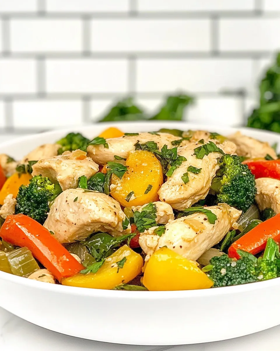 Quick Garlic Butter Chicken Vegetable Skillet shot