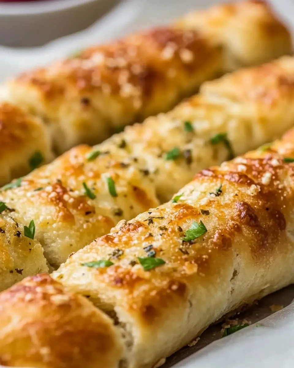 Delicious Garlic Cheese Breadsticks shot