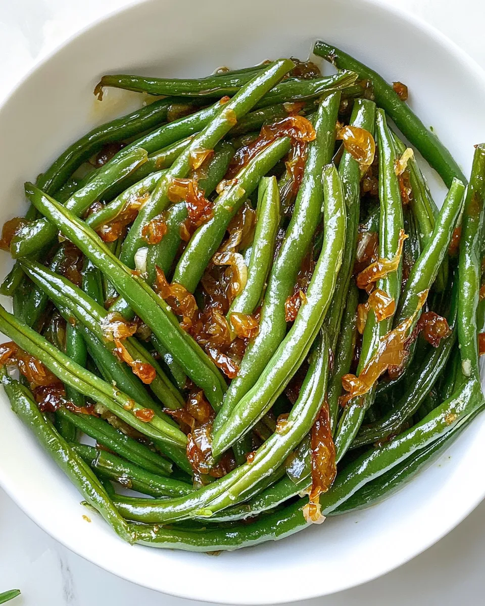 Classic Garlicky Green Beans with Caramelized Shallots image