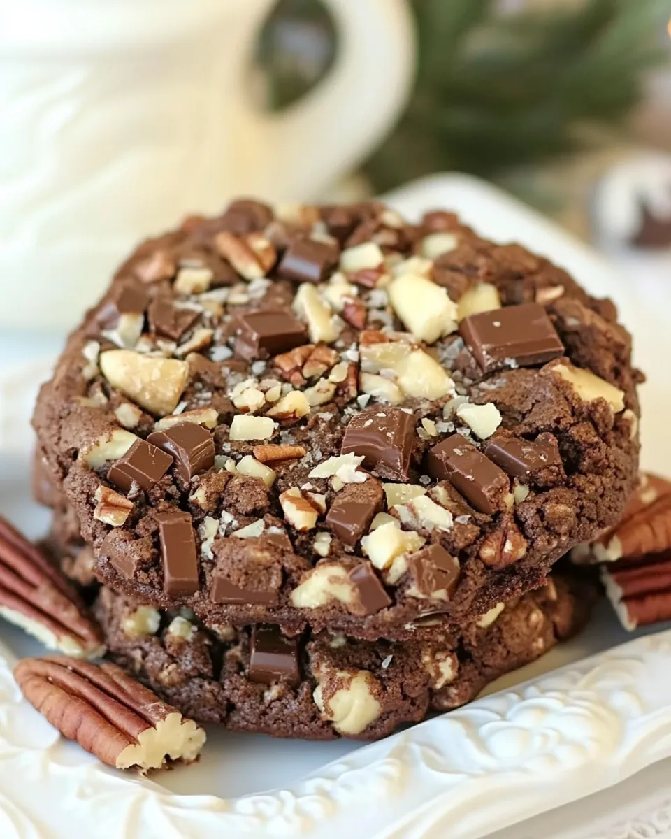 Easy Giant Chocolate Toffee Pecan Cookies shot
