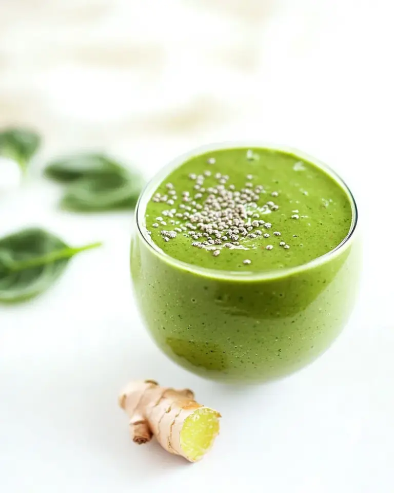 Homemade Ginger and Spinach Green Smoothie photo