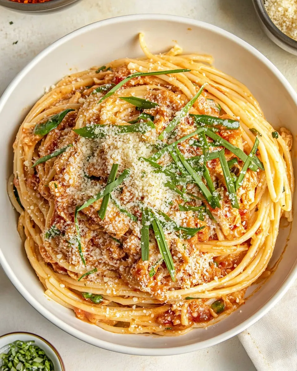 Savory Gochujang Chicken Pasta shot