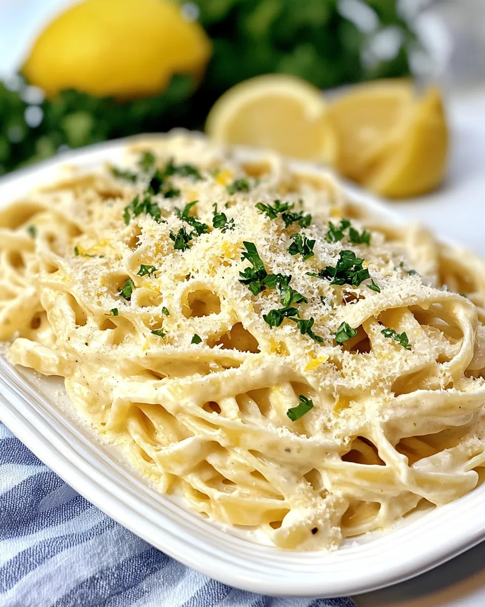 Quick Greek Pasta with Lemon Alfredo Sauce recipe photo