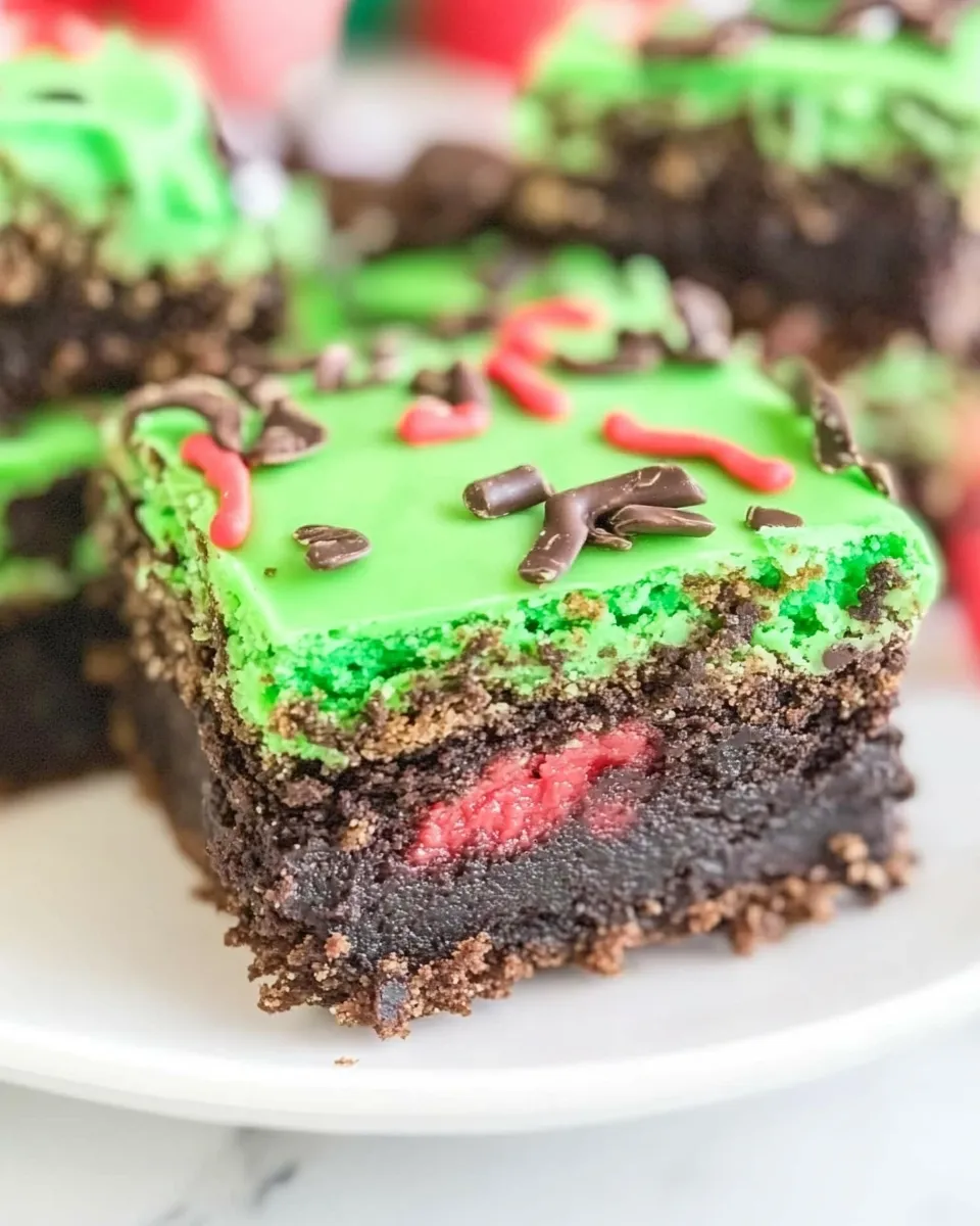 Easy Grinch Brownies photo