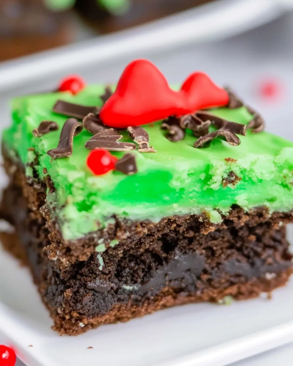 Delicious Grinch Brownies image