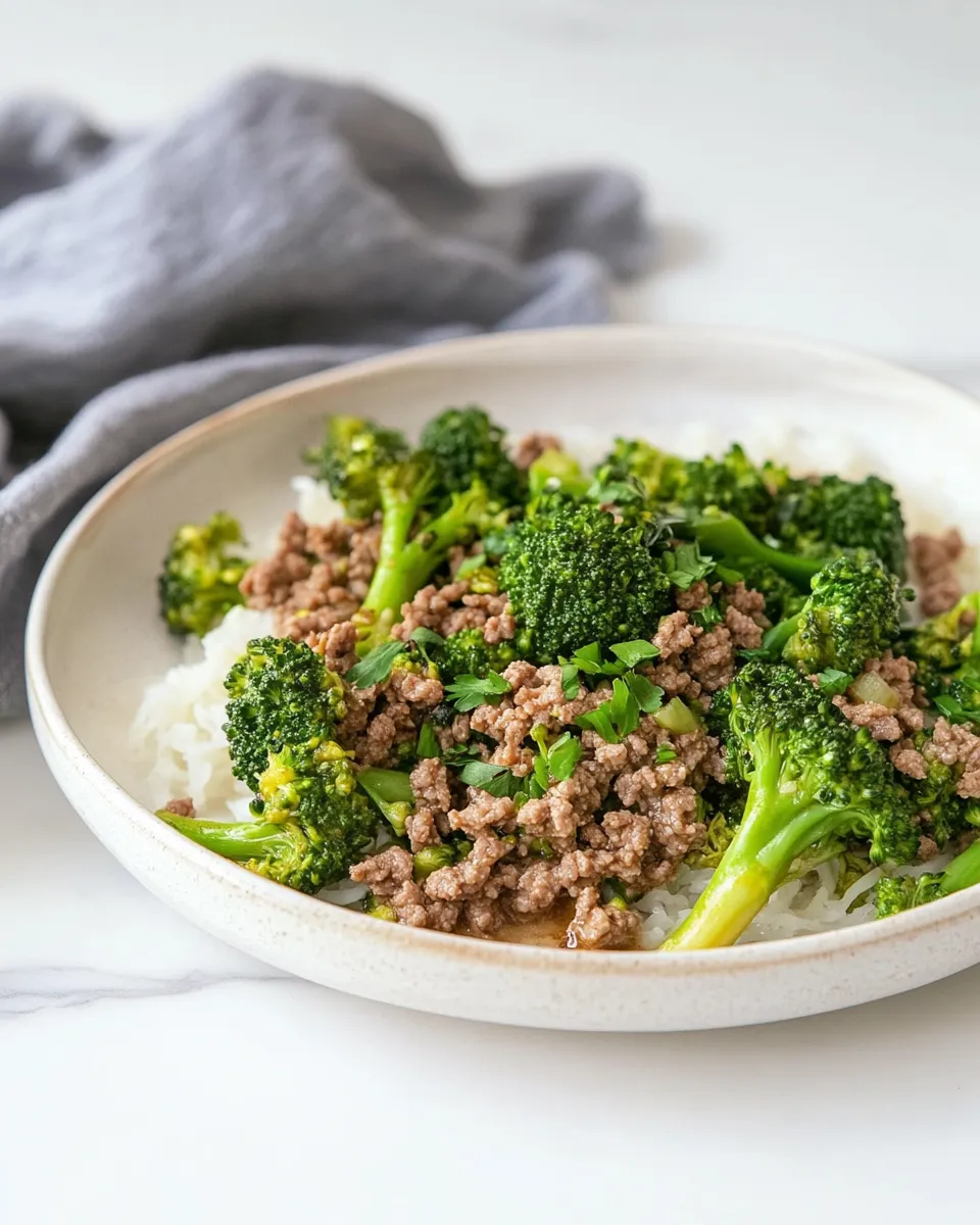 Quick Ground Beef And Broccoli Stir-Fry shot