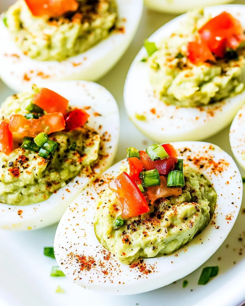 Homemade Guacamole Deviled Eggs photo