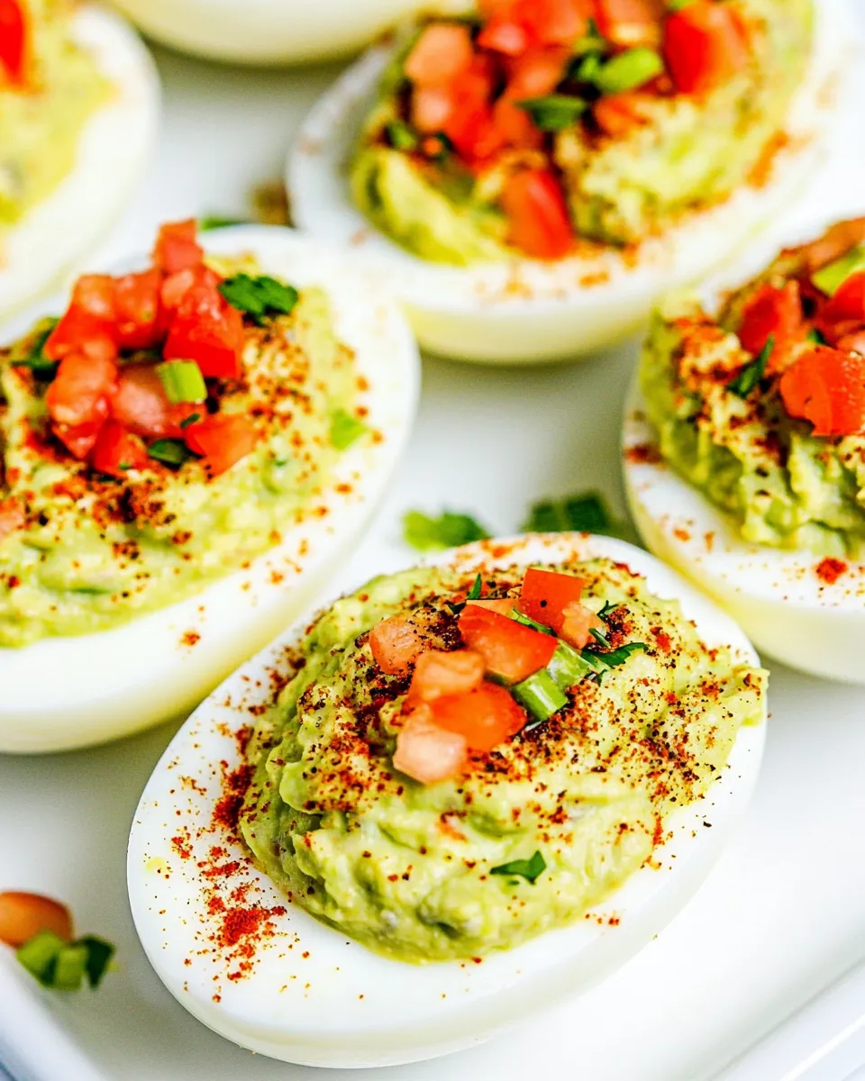 Easy Guacamole Deviled Eggs recipe photo