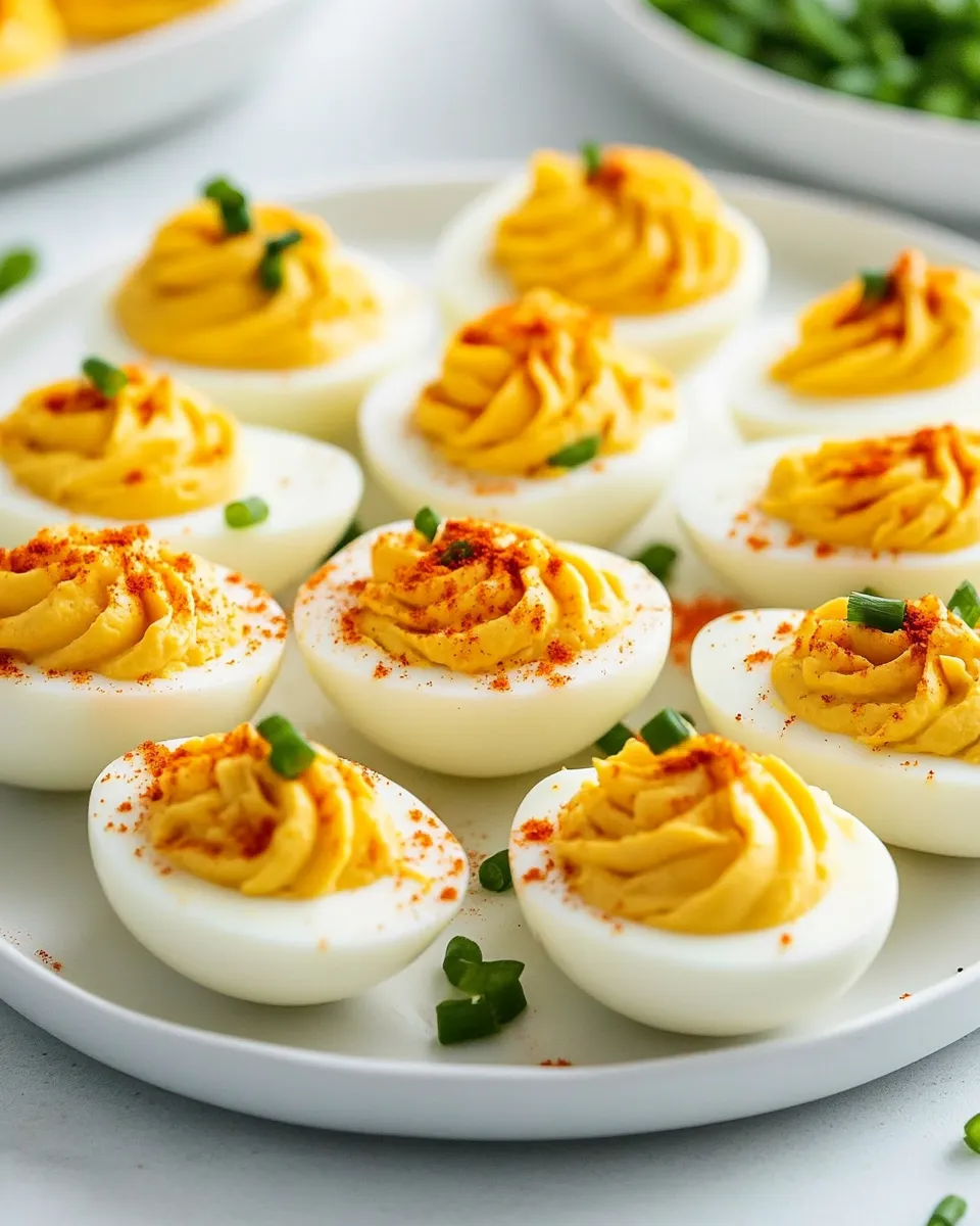 Delicious Healthier Deviled Eggs shot
